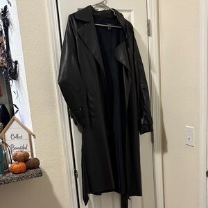 Forever 21 Black Faux Leather Coat